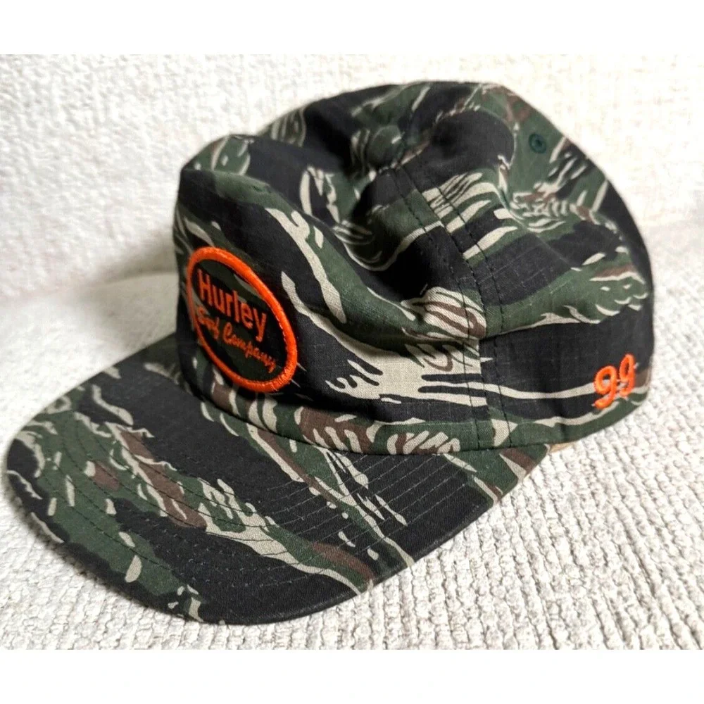 Hurley The Classics Yupoong Green Tiger‎ Stripe Jungle Adjustable Hat Ripstop